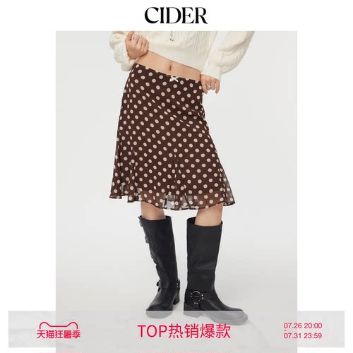 CIDER美式复古波点半身裙