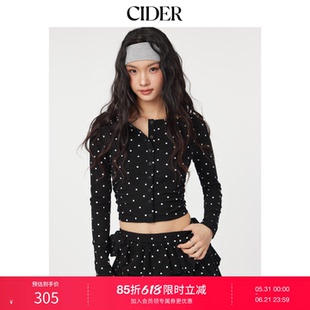 CIDER棉波点船领长袖上衣迷你半身裙套装女装114863932