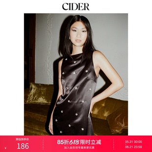 CIDER水钻碎花无袖拉链迷你连衣裙115006278