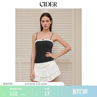 波点刺绣玫瑰吊带上衣女装 CIDER正品 114341250 明星同款
