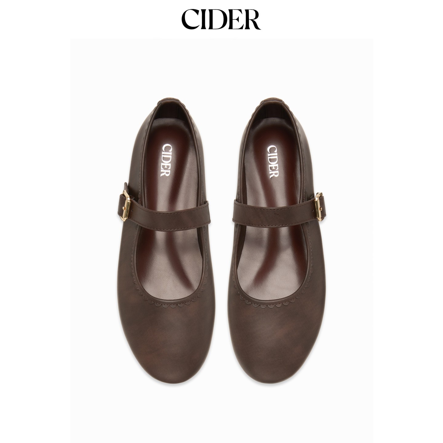 CIDER2026秋季新品仿皮革搭扣玛丽珍平底鞋115766088图片