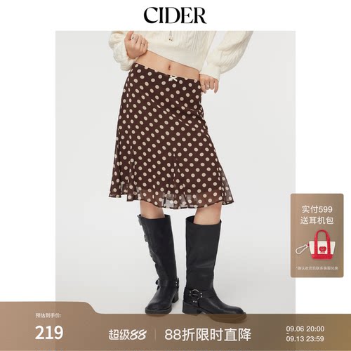 CIDER美式复古波点半身裙