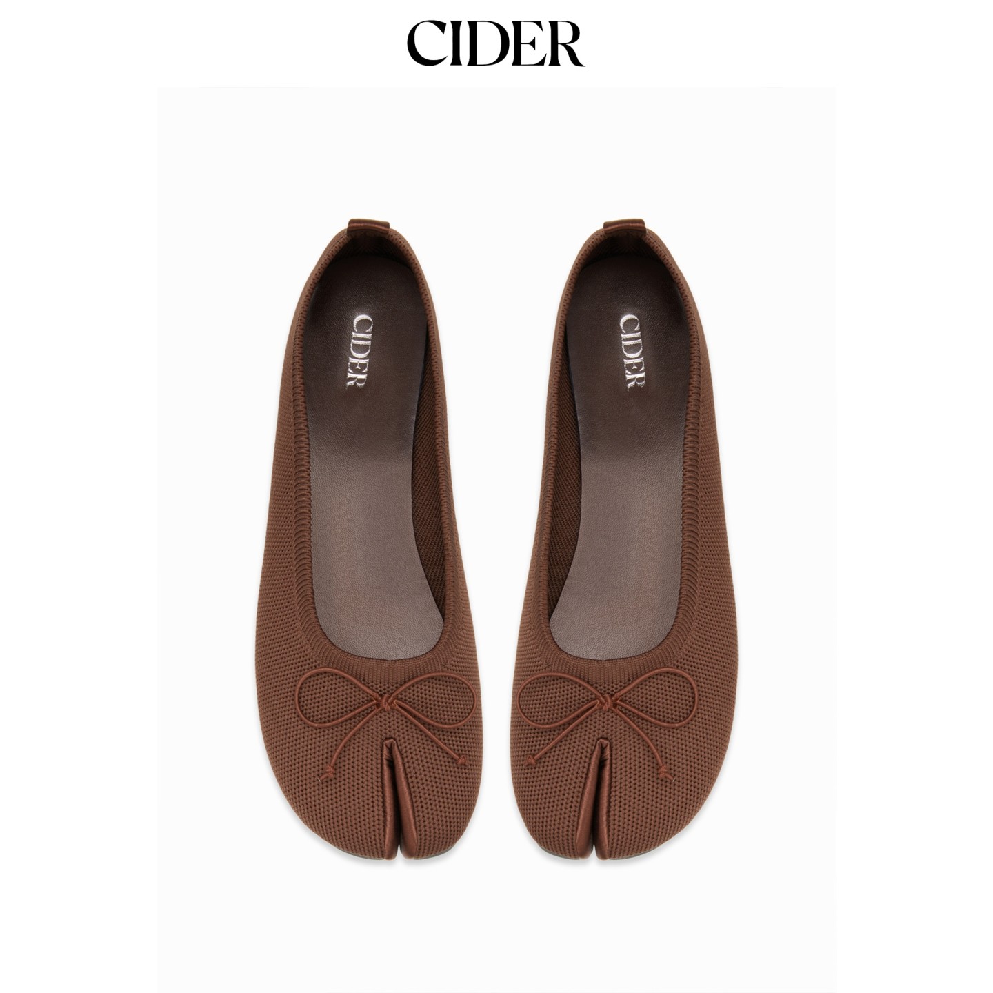 CIDER2026秋季新品蝴蝶结针织玛丽珍平底鞋115710325图片