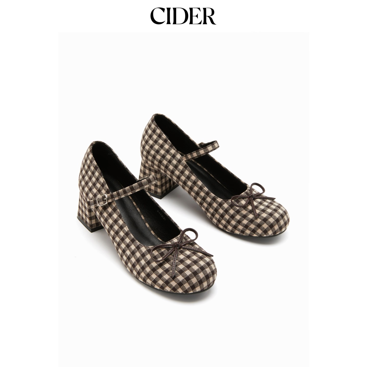 CIDER2026秋季新品蝴蝶结粗跟玛丽珍鞋115534931图片