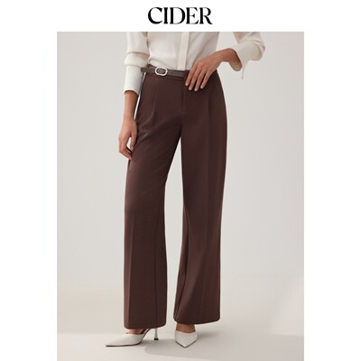CIDER2026春季新品中腰金属细节直筒裤配皮带115416126