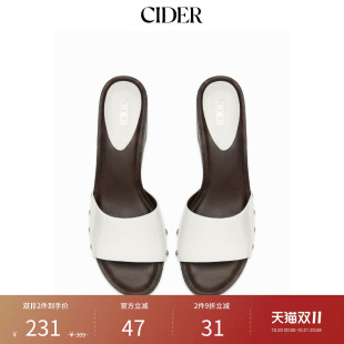 CIDER秋季新品铆钉厚底穆勒凉鞋115520197
