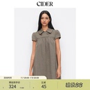 CIDER彼得潘娃娃领美式复古格子波点连衣裙114967589