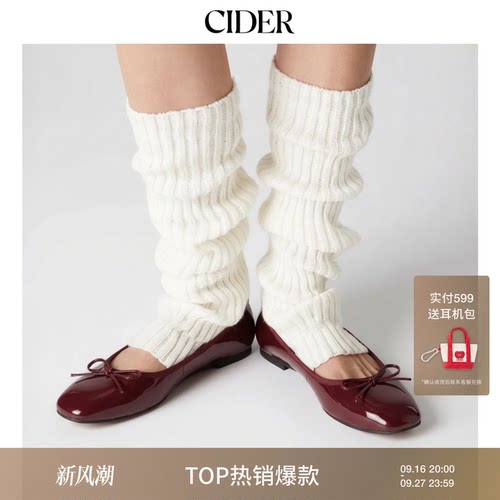蝴蝶结装饰芭蕾平底酒红色方头