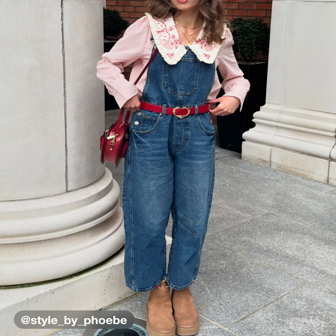 CIDER 春秋女装牛仔色针扣口袋桶腿连体裤 113874703