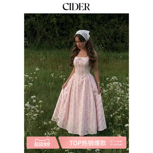 CIDER2026春夏毕业季蕾丝系带碎花田园风荷叶边连衣裙115287158