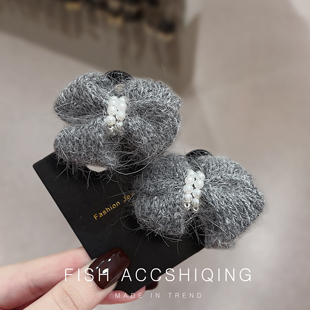 精致针织蝴蝶结小号抓夹女2025新款发夹公主头碎发刘海侧边夹发饰