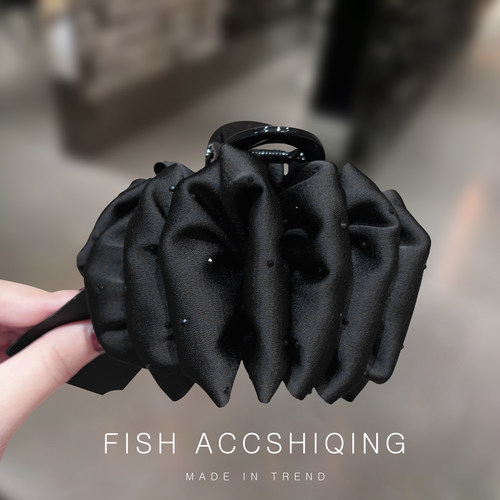 蝴蝶结大号发量多鲨鱼夹头饰发饰