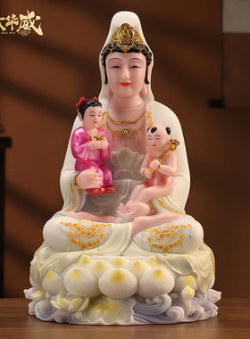 汉白玉送子观音菩萨佛像