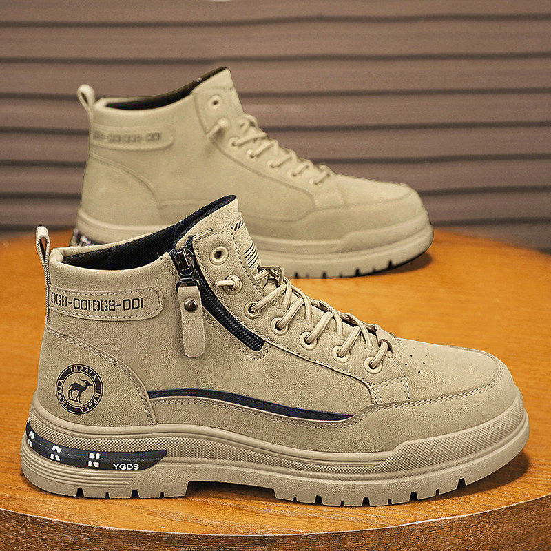 合成鞋业高帮男鞋秋季运动休闲厚底防水防滑工作劳保鞋户外登山工
