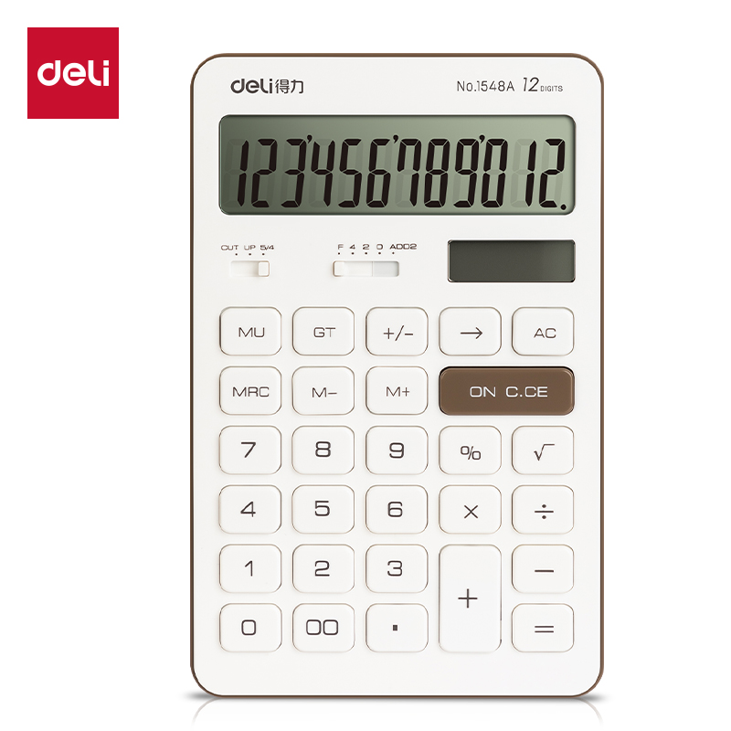 得力1548A计算器可爱女学生用彩色财务会计专用计算机简约双电源