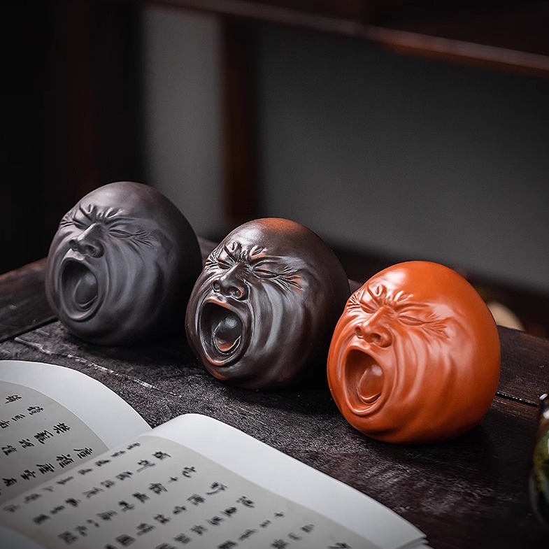 紫砂茶宠摆件精品可养打哈欠新创意茶宠茶桌摆件装饰茶玩茶具配件