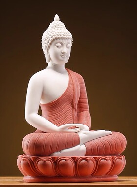 禅意摆件陶瓷佛像释迦摩阿弥陀佛三宝如来佛摆件药师佛尼坐像像佛
