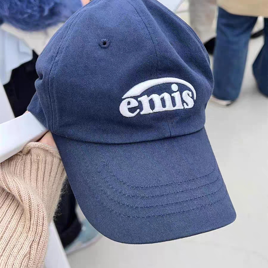 emis帽子女新标经典棒球帽藏青色韩国鸭舌帽男大头围软顶时尚百搭