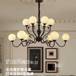 魔匠艺人法式 主卧室氛围感别墅挑空 高端艺术魔豆吊灯客厅2025新款
