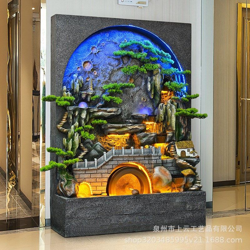 大假山流水墙喷泉摆件家居玄关鱼缸循环水幕墙装饰办公室屏风景观,家居饰品,流水摆件,淘宝优惠券,粉丝福利购,淘宝优惠卷