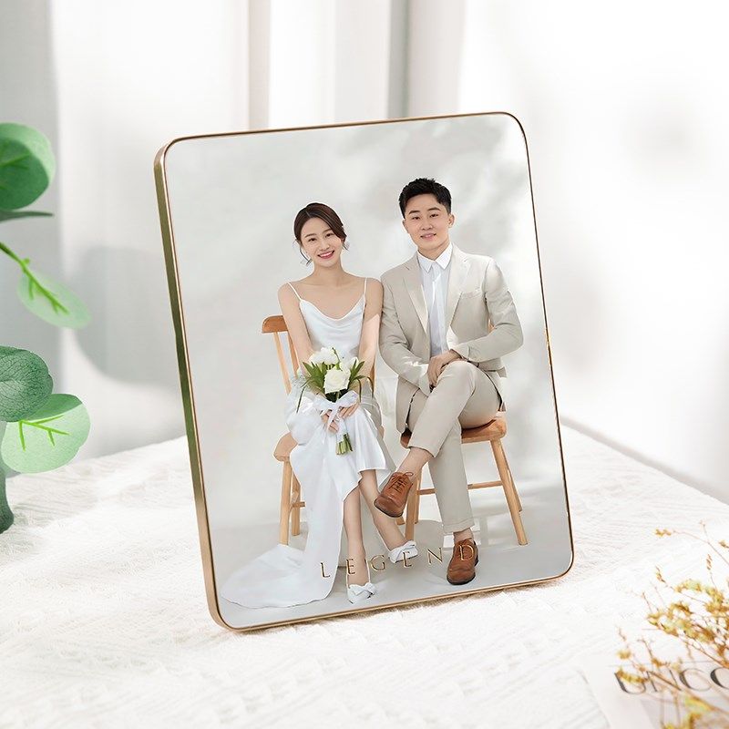 BC10定 制情侣婚纱照相框摆台全家福洗照片加打印带相片结婚照打