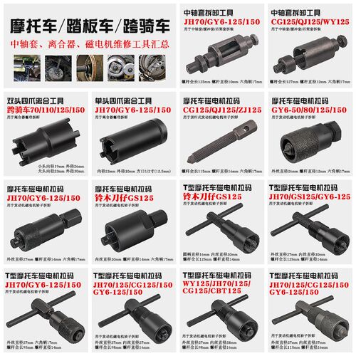 摩托车维修工具磁电机拉码GY6125 150型踏板车发动机转子拆卸拉马