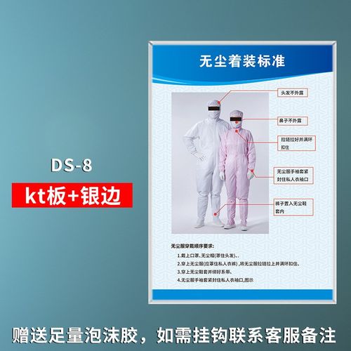 无尘车间着装仪容仪表规范标准标识牌洁净车间室员工着装示意图