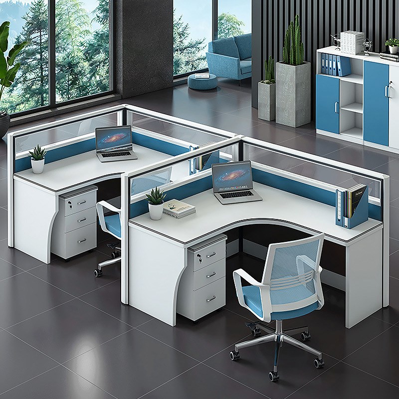 珠海办公家具白色L型屏风办公桌246人组合员工卡座单人隔断职员桌