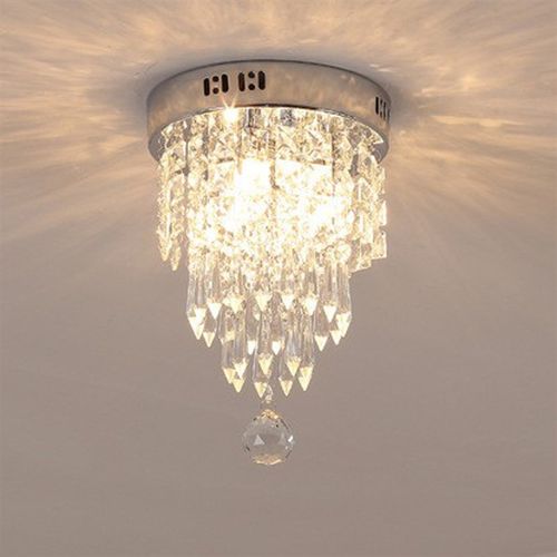 轻奢水晶过道灯走廊灯玄关单头小吸顶灯衣帽间门厅阳台创意入户灯