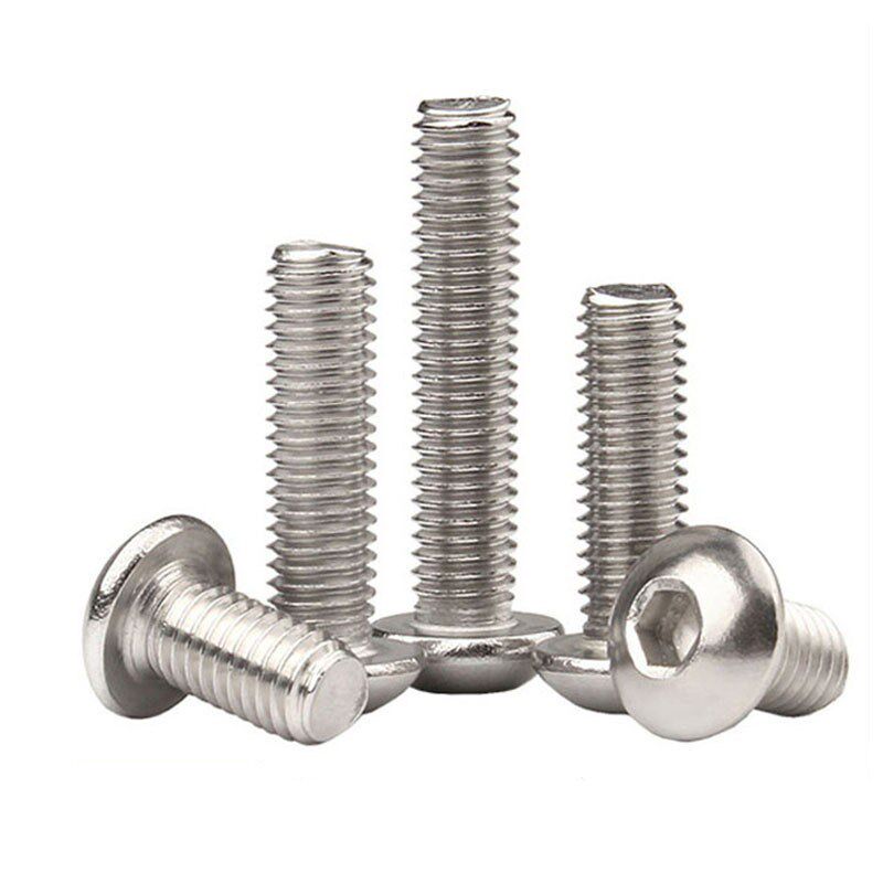 304圆头内六角机丝7380 不锈钢机牙螺丝盘头蘑菇头机螺钉M2M4M5M6