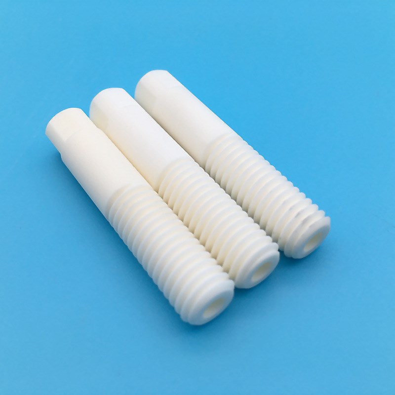 氧化铝定位销定做 绝缘陶瓷螺纹管99陶瓷固定螺栓氧化铝空心棒