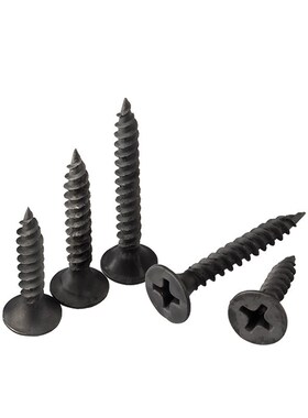 厂家鸿川1022a磷化高强度沉头十字干壁钉 黑色自攻丝 规格全