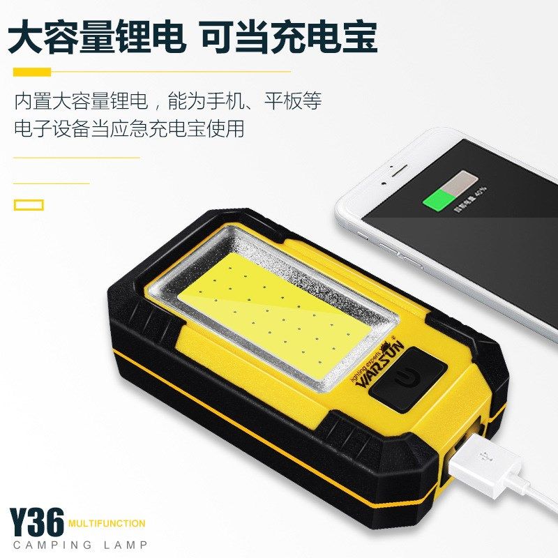 沃尔森厂家Y36工作灯汽修超亮强磁吸充电便携COB修车维修灯手电筒,户外/登山/野营/旅行用品,手电筒,淘宝优惠券,粉丝福利购,淘宝优惠卷