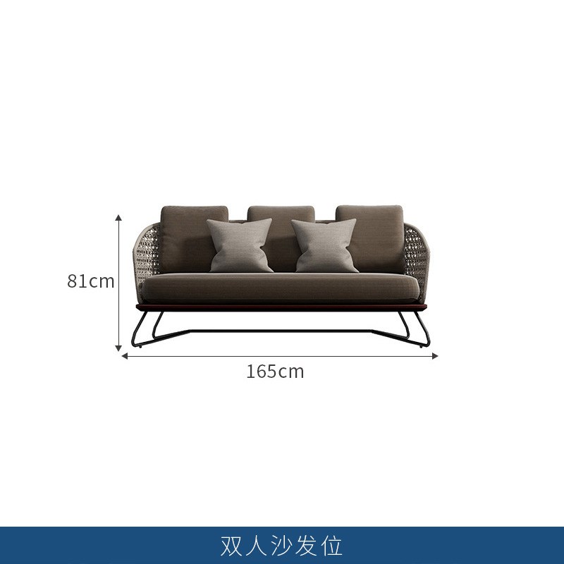 户外家具庭院酒店海边沙滩度假村民宿菠萝格沙发藤编桌椅茶几组合