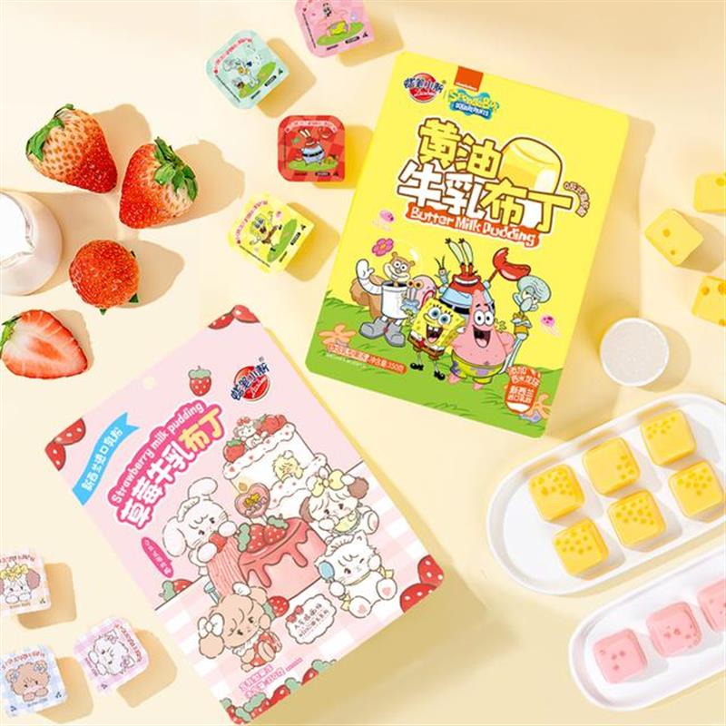 黄油草莓牛乳布丁添加西米