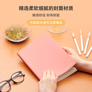 maruman满乐文SEPTCOULEUR活页本冥想系列双线圈笔记本 20孔A5A6彩色日记本子3mm方格记事本易撕线作业本