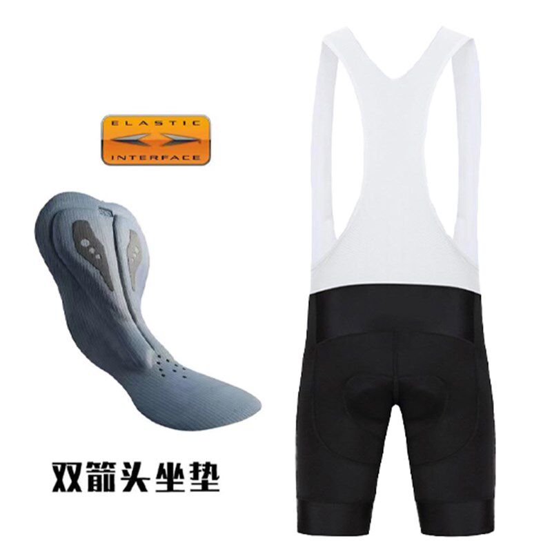 纯色双箭头坐垫春秋骑行背带长裤夏季背带短裤男公路车骑行服