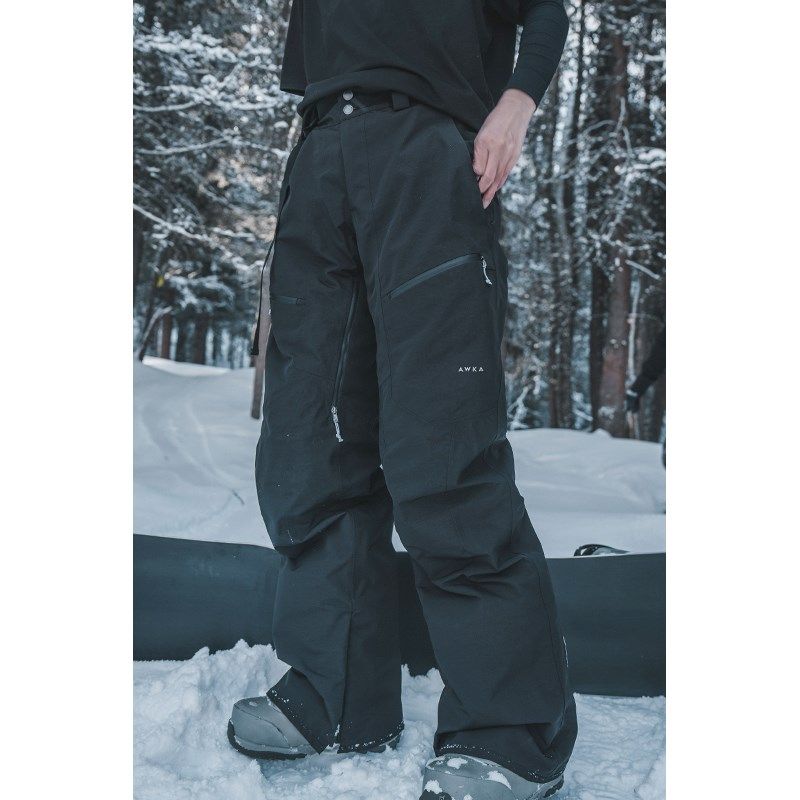 awka专业滑雪裤女款男防水防风单板保暖防寒滑雪服裤子冬季夹棉厚