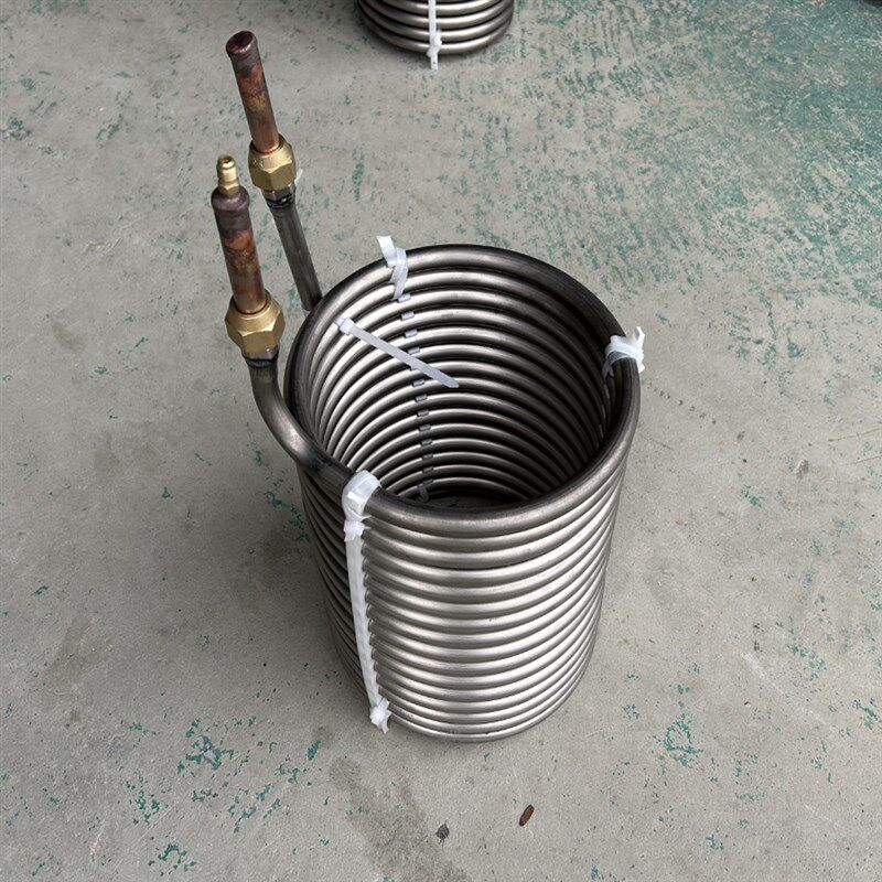 纯钛盘管换热器钛管蒸发器鱼池冷水机制冷机鱼缸海鲜工业钛冷凝器
