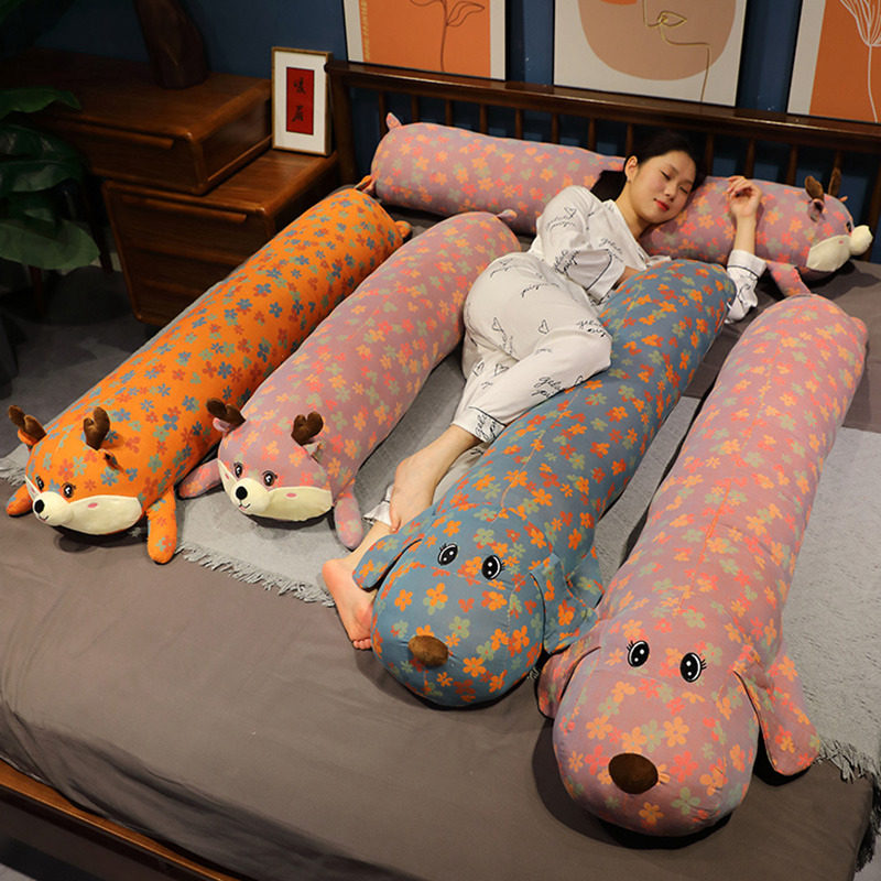 三层纱狗狗抱枕女生睡觉床上侧睡夹腿专用L玩偶可拆洗大号毛绒玩