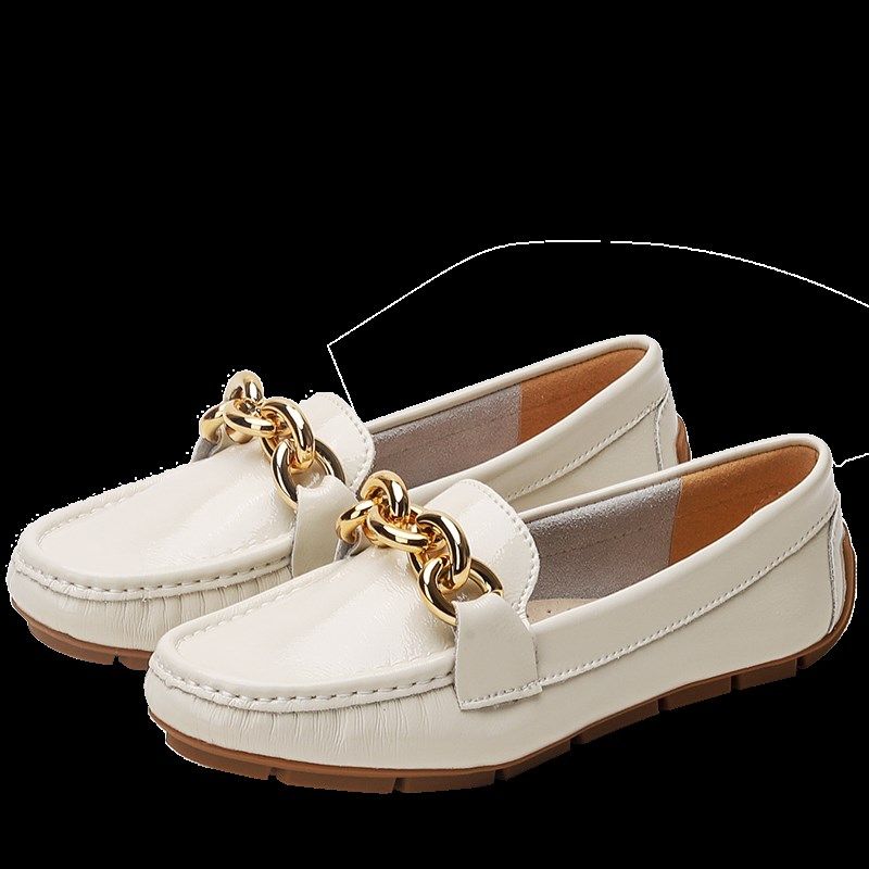 鞋子女2024新款春秋豆豆鞋女圆头链条单鞋L女新款平底软底单鞋女,女鞋,乐福鞋（豆豆鞋）,淘宝优惠券,粉丝福利购,淘宝优惠卷