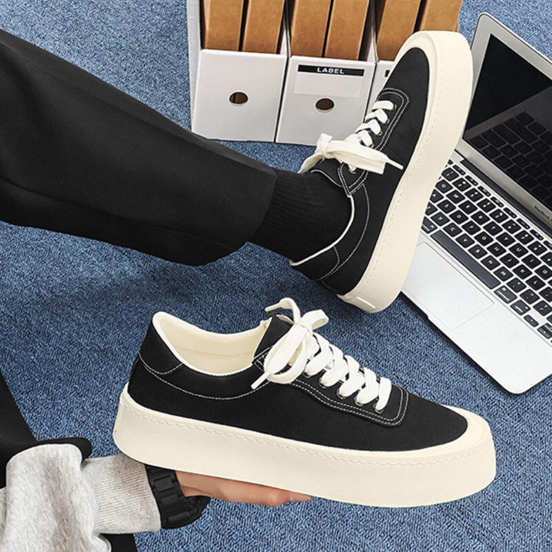 板鞋男鞋夏季透气时尚简t约青年百搭厚底小众高级感帆布休闲鞋男,流行男鞋,休闲板鞋,淘宝优惠券,粉丝福利购,淘宝优惠卷