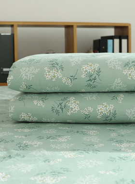 绿色花妃子纯棉被j套被罩单件全棉宿舍单人150x200x230双人被罩套