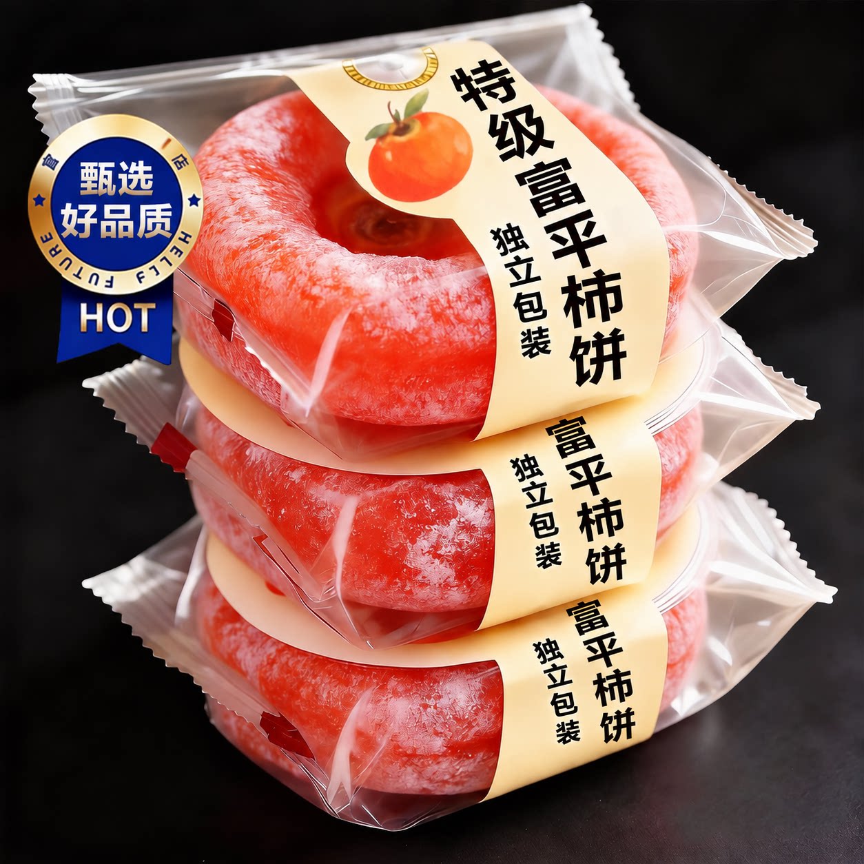 富平柿饼陕西官方旗舰店流心特级正宗独立包装老式霜降柿子