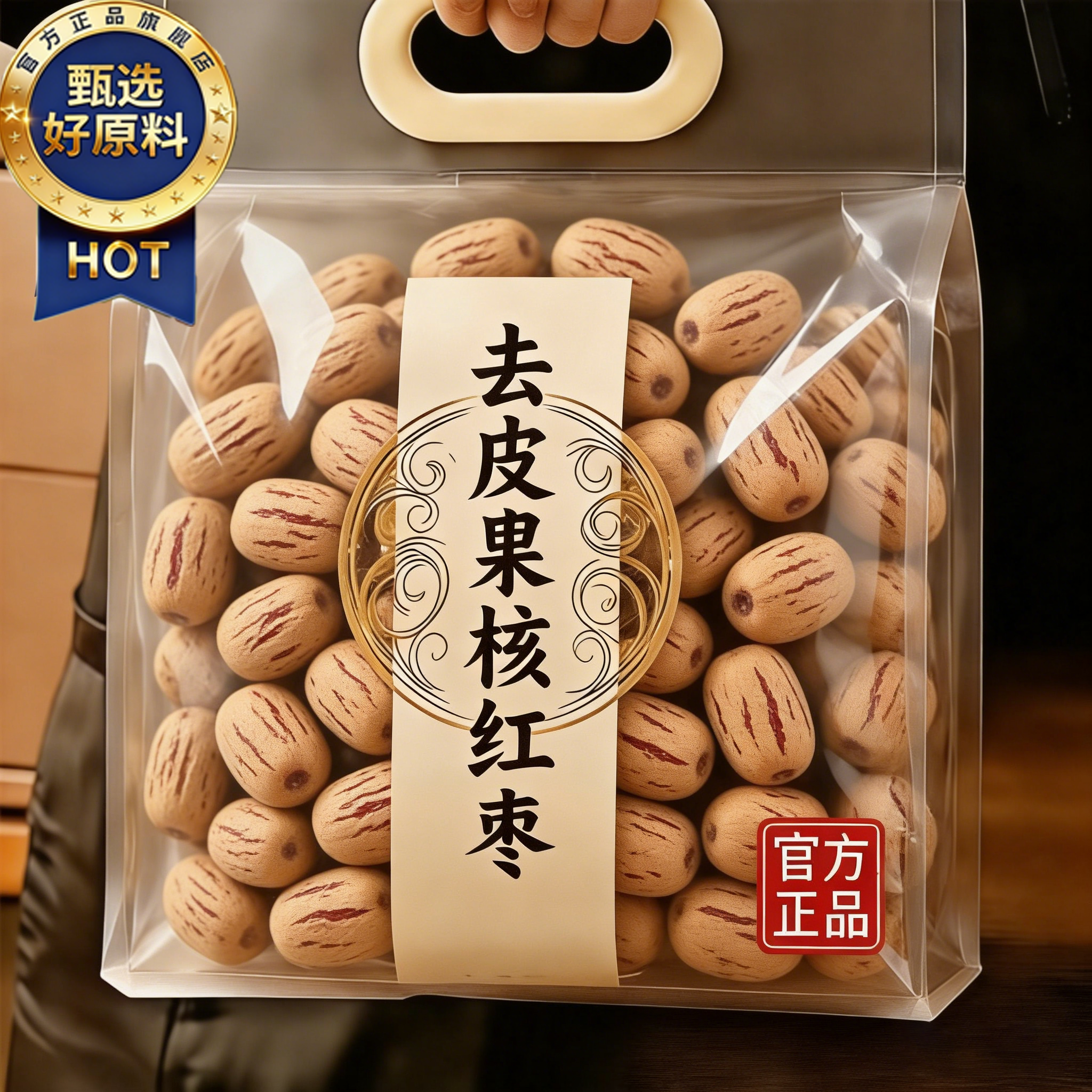去皮去核红枣新疆婴无核脱免洗级大灰枣子儿辅特产零食官方旗舰店