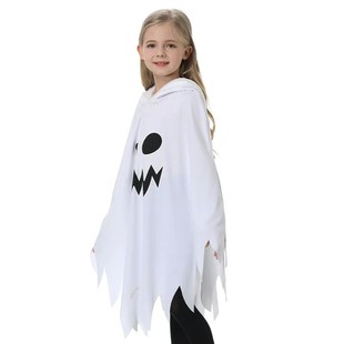 Black Cosxtume White Ghost Luminous Kids Halloween Cosplay