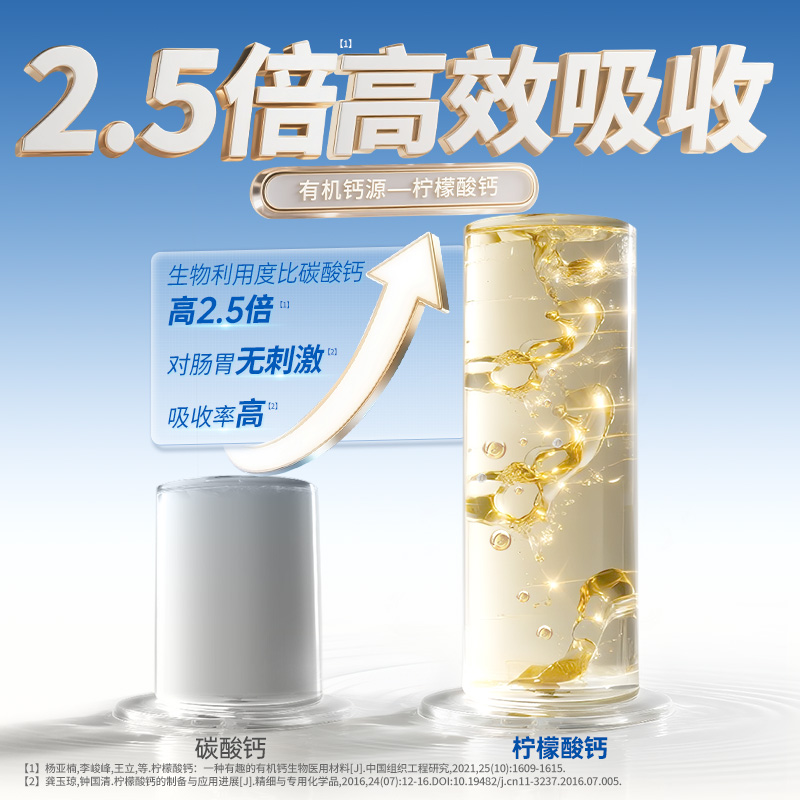 哈药盖中盖柠檬酸钙片维生素D3成人中老年孕妇K2钙片男女补钙90粒