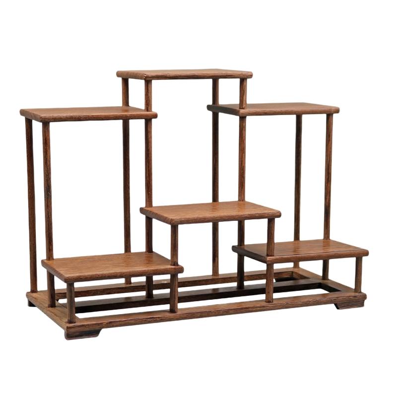 茶壶茶具架子小型博古架实木中式小紫砂壶展示架鸡翅木多宝阁