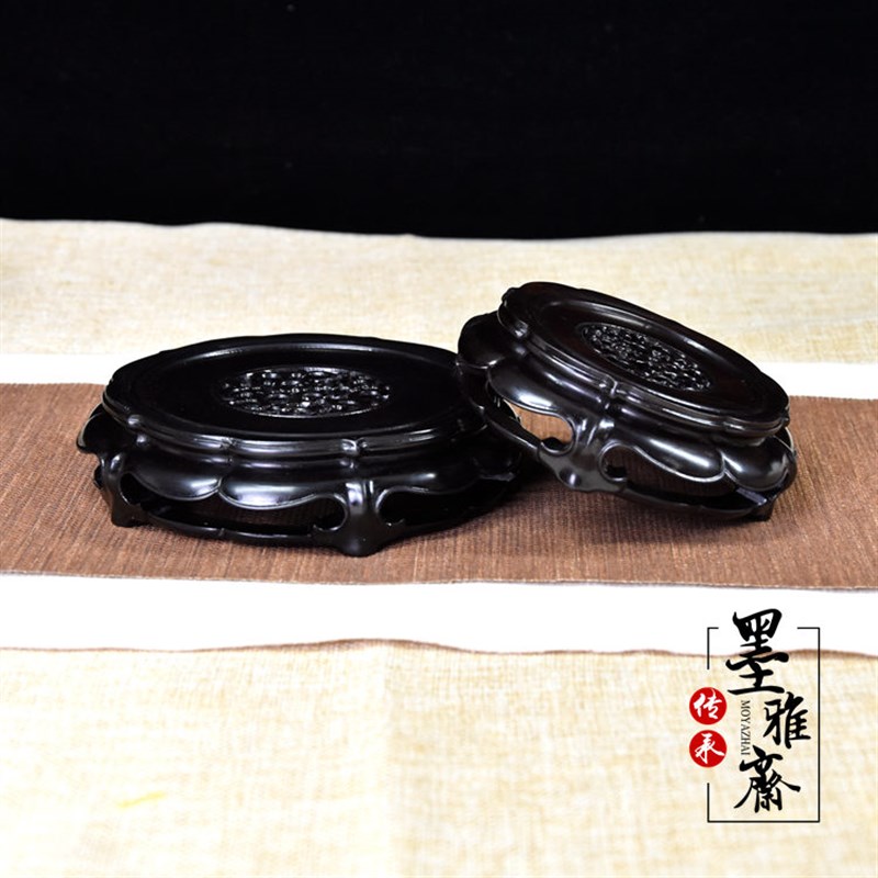 紫光檀实木紫砂壶玉器花瓶瓷器盆景底座红木制整料雕刻木托木垫