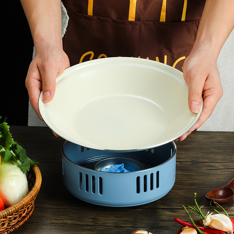 加厚铝合金酒精炉中式小火锅家用硬质干锅锅子暖汤炉固体酒精适用